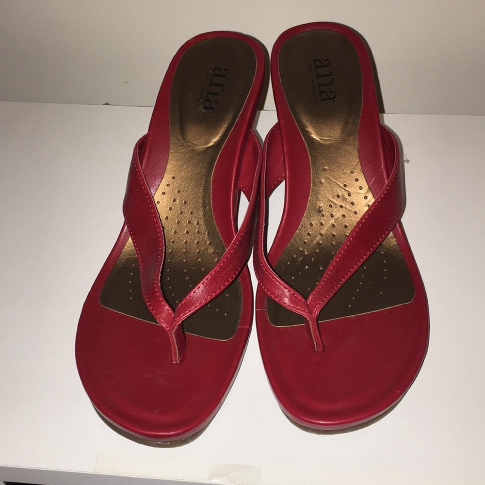 A.N.A. brand wedge thong sandals